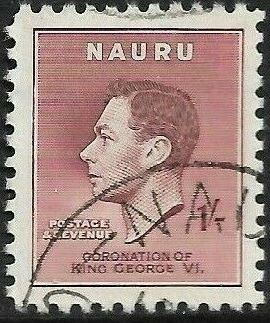 1937 NAURU - SG47 GVI Coronation 1/- VFU